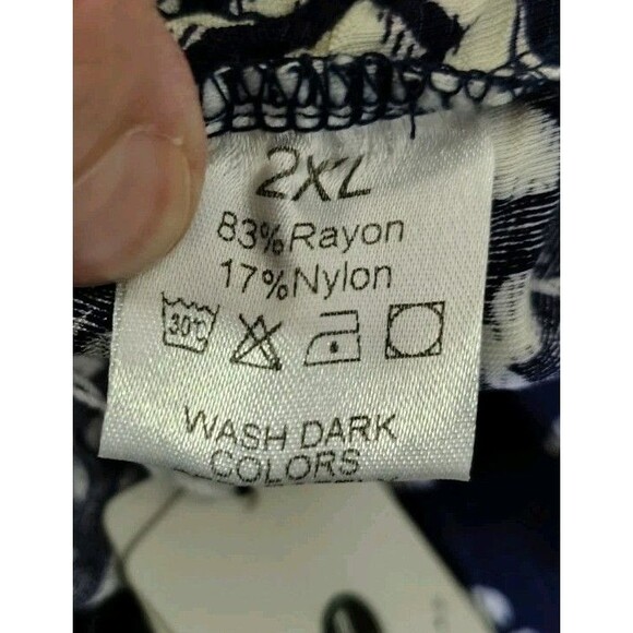 Luyaa Capri 2XL Women's Wide Leg Floral Elastic Waist High Rise Pockets New - Picture 3 of 3